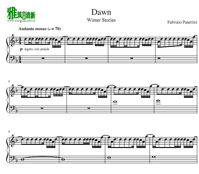 Fabrizio Paterlini - Dawn钢琴谱
