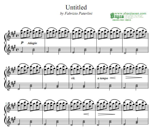 Fabrizio Paterlini - Untitled钢琴谱