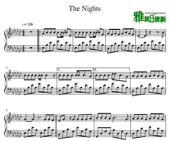 Avicii - The Nights 钢琴谱