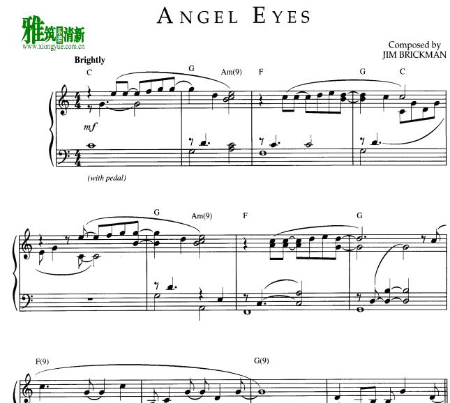 Jim Brickman - Angel Eyes钢琴谱
