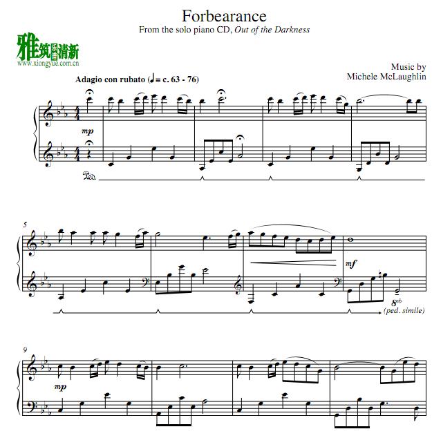 Michele Mclaughlin - Forbearance钢琴谱