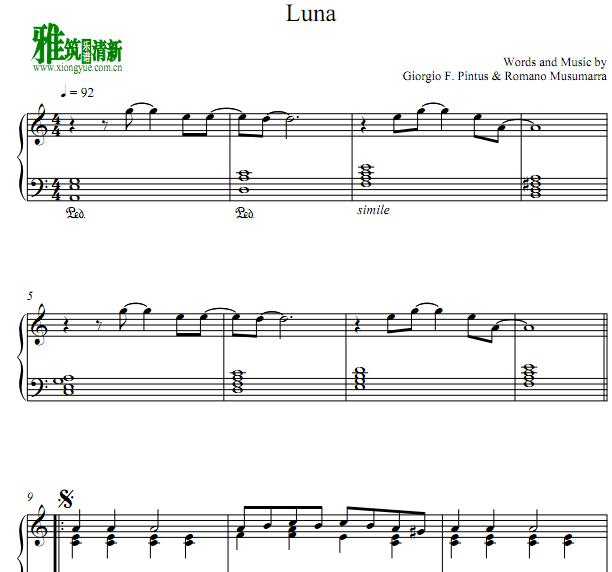 Alessandro Safina - Luna钢琴谱