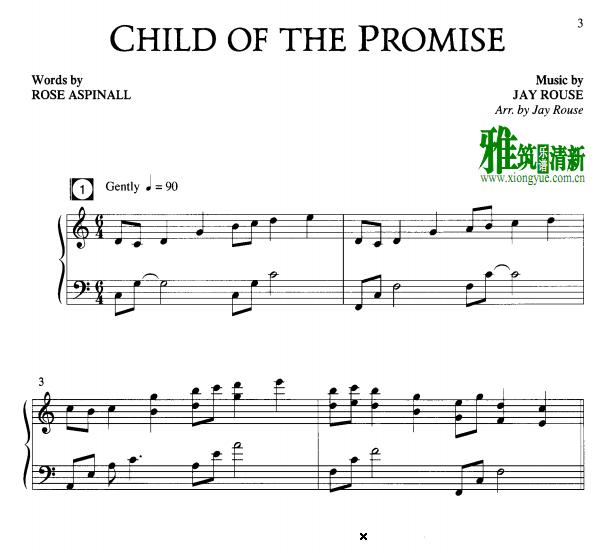 Child of the Promise四声部合唱钢琴伴奏谱