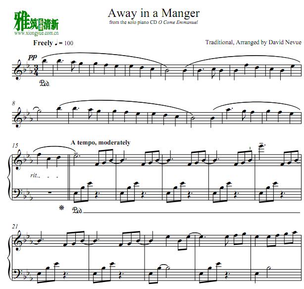 David Nevue - Aways in a Manger钢琴谱