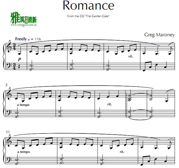 Greg Maroney - Romance钢琴谱