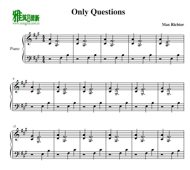 Max Richter - Only questions钢琴谱