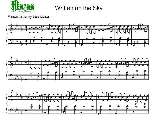 Max Richter -  Written on the Sky钢琴谱