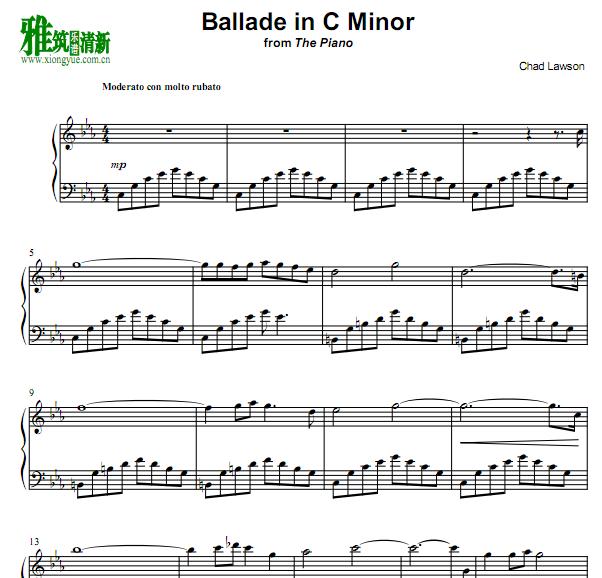 chad lawson - Ballade in c Minor钢琴谱