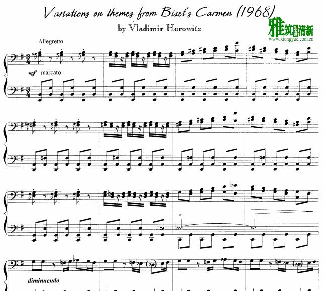 horowitz霍罗威茨 - bizet carmen variations卡门主题变奏曲钢琴谱