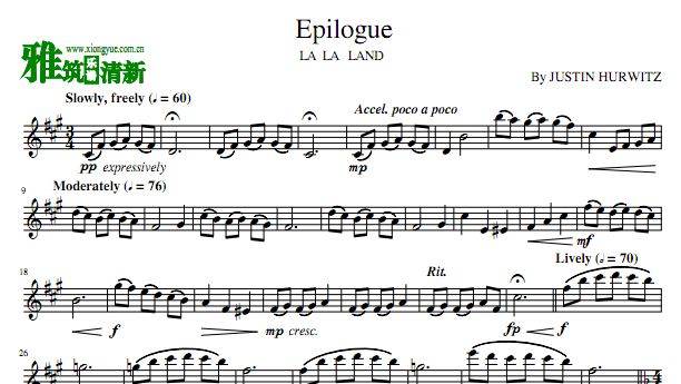 LA LA LAND - Epilogue 小提琴谱