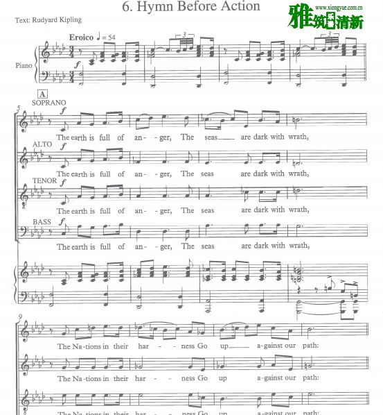 Hymn Before Action合唱谱钢琴伴奏谱