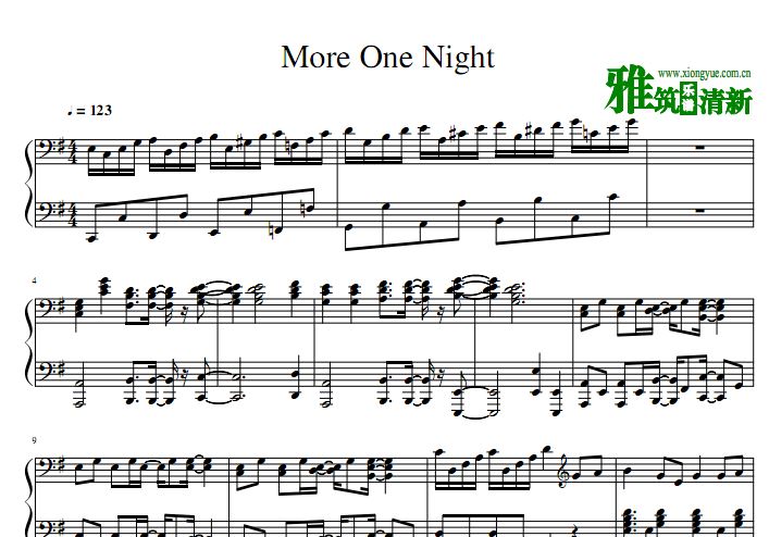 少女终末旅行ED More One Night钢琴谱