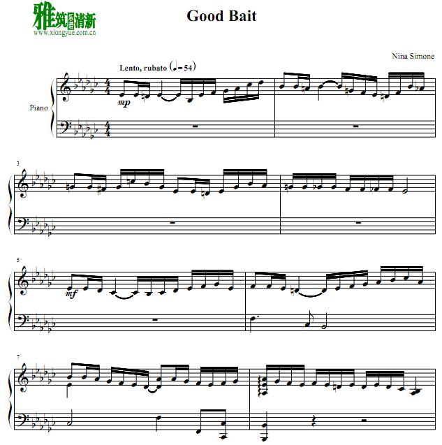 Nina Simone - Good Bait钢琴谱