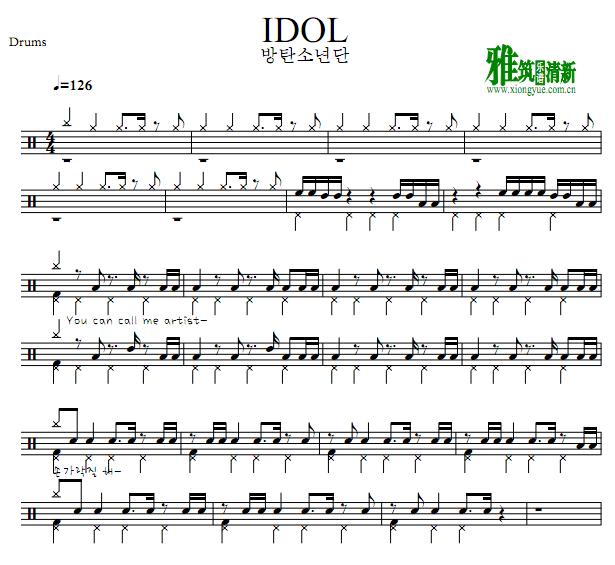 BTS IDOL鼓谱