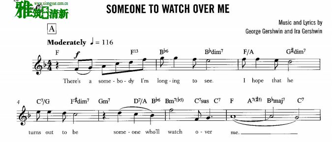 爵士标准曲目 Someone to watch over me小号谱