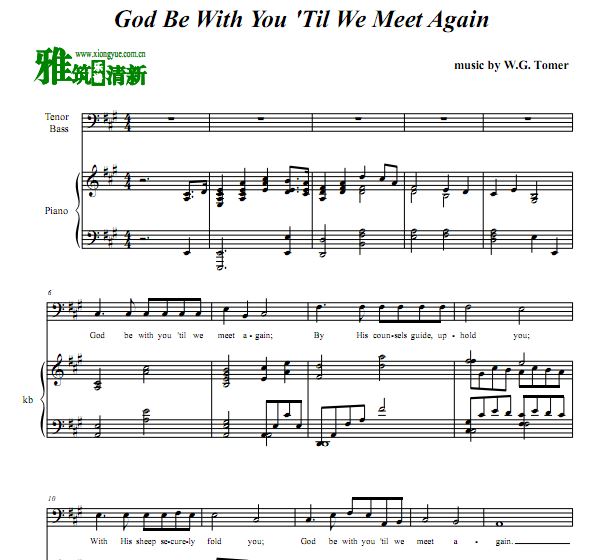 God Be With You Till We Meet Again TB二声部合唱钢琴伴奏谱