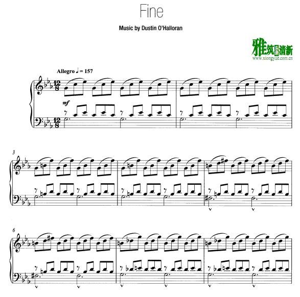 Dustin O'Halloran - fine钢琴谱