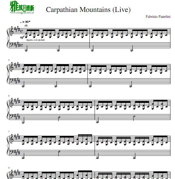 Fabrizio Paterlini - Carpathian Mountains(live)钢琴谱