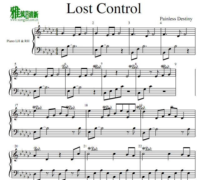 Painless Destiny - lost control钢琴谱