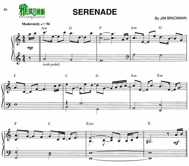 Jim Brickman - Serenade钢琴谱