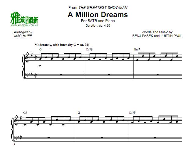 Ϸ֮ A Million Dreams SATBϳٰ1