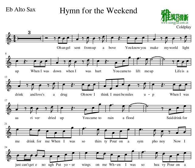 Hymn For The Weekend萨克斯谱