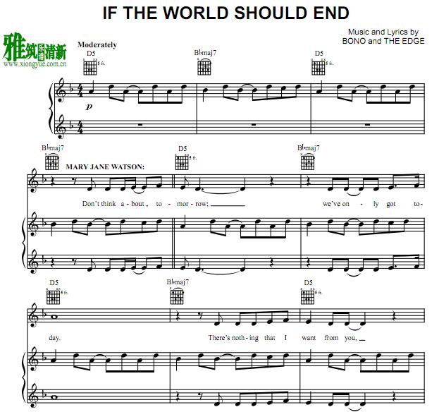 if the world should end钢琴谱