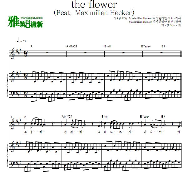 郑泽运LEO - the flower 原版钢琴谱 歌谱