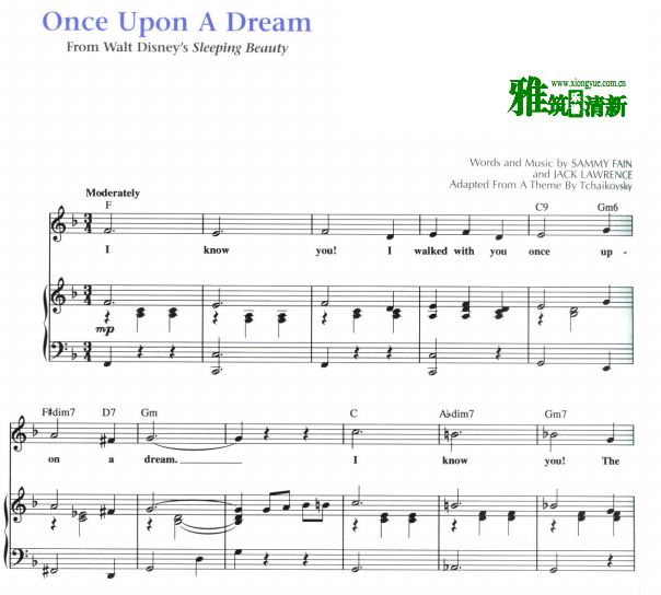 睡美人 Once Upon a Dream 钢琴伴奏谱