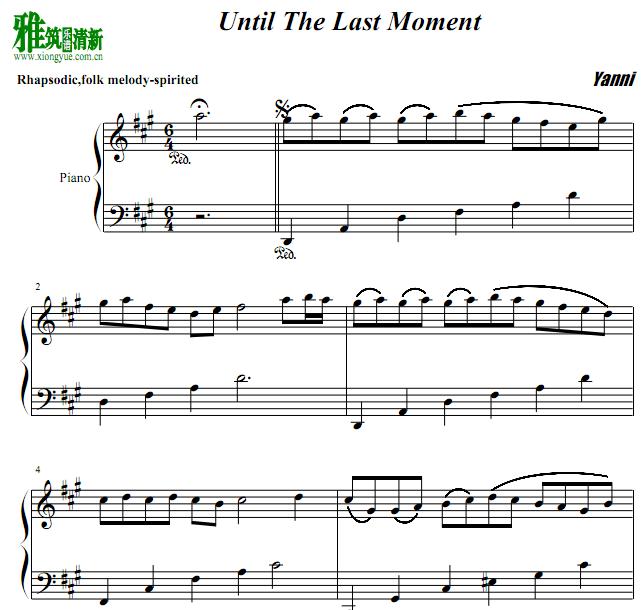 yanni - Until The Last Moment钢琴谱