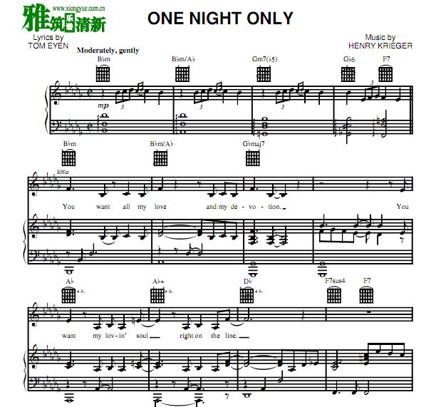 Dreamgirls追梦女郎 One Night Only 声乐钢琴伴奏谱