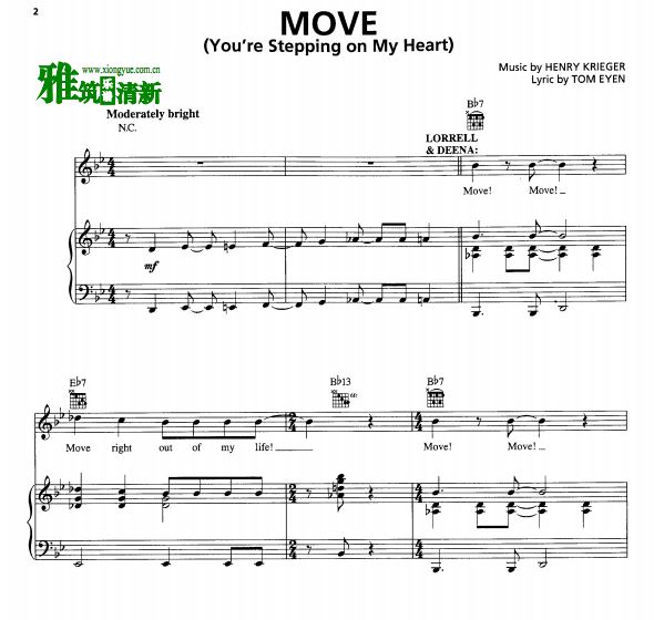 音乐电影 Dreamgirls 追梦女郎 MOVE钢琴谱 声乐谱