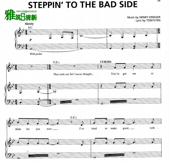 Dreamgirls 追梦女郎 Steppin' To The Bad Side 钢琴谱 声乐谱