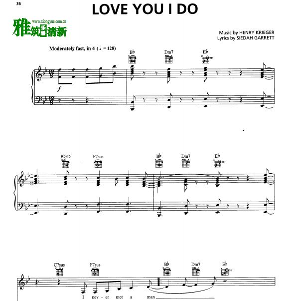 追梦女郎 Dreamgirls - Love You I Do 声乐钢琴谱