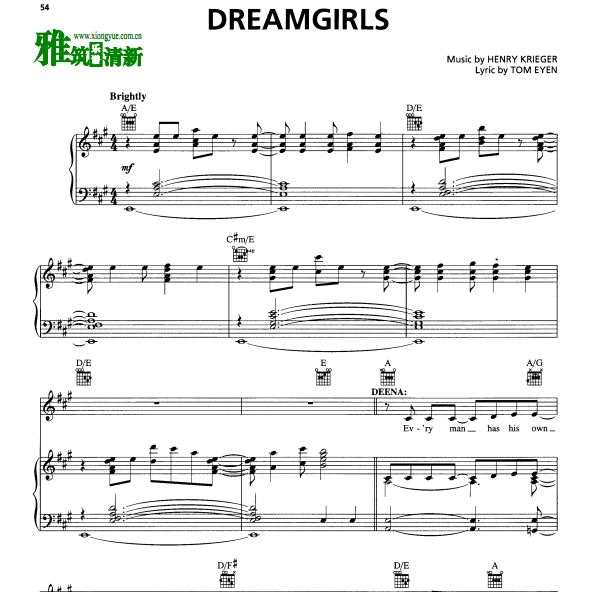 音乐剧 Dreamgirls 追梦女郎声乐钢琴谱
