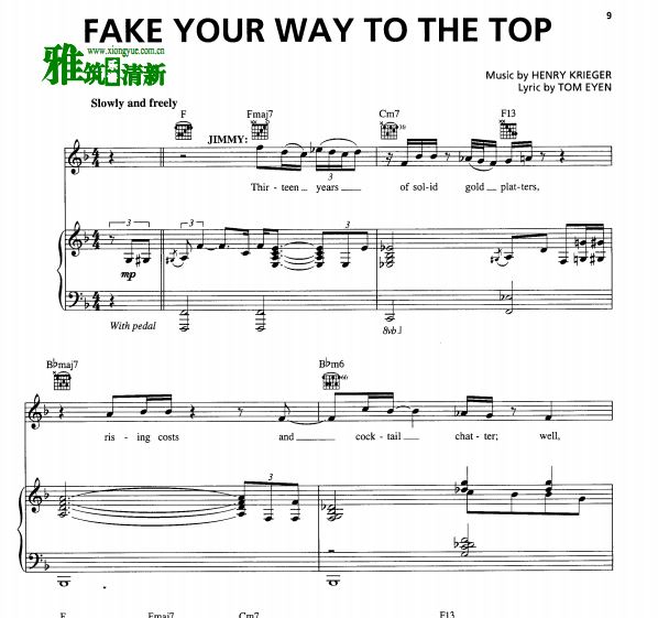 音乐电影 Dreamgirls - Fake Your Way To The TOp 钢琴谱 声乐谱