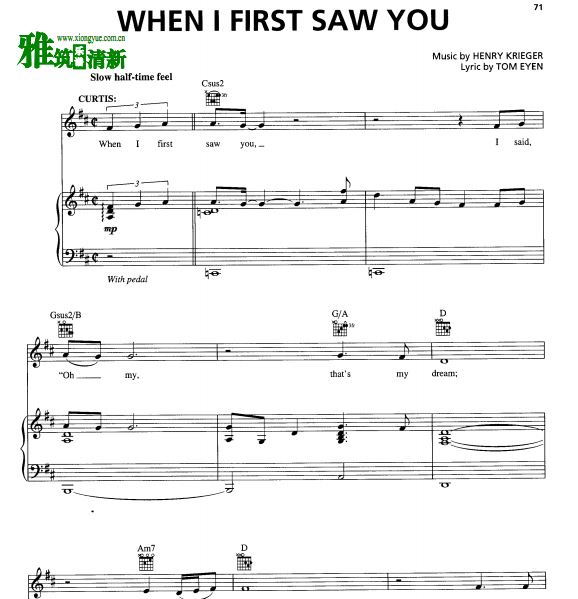音乐剧 追梦女郎 Dreamgirls - When i first saw you钢琴谱 声乐谱