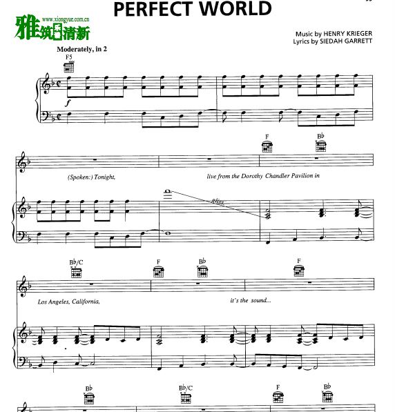 音乐剧追梦女郎 Dreamgirls - Perfect World 钢琴谱 声乐谱
