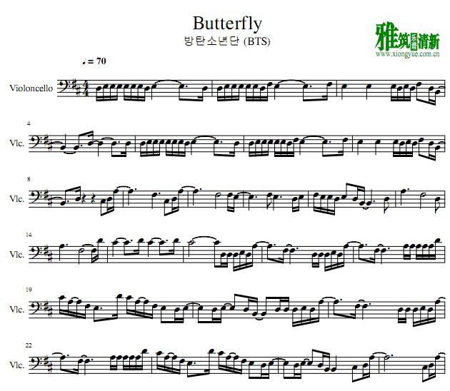 BTS - Butterfly 大提琴谱