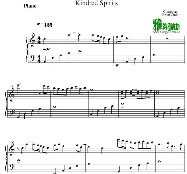 Brian Crain - Kindred Spirits钢琴谱