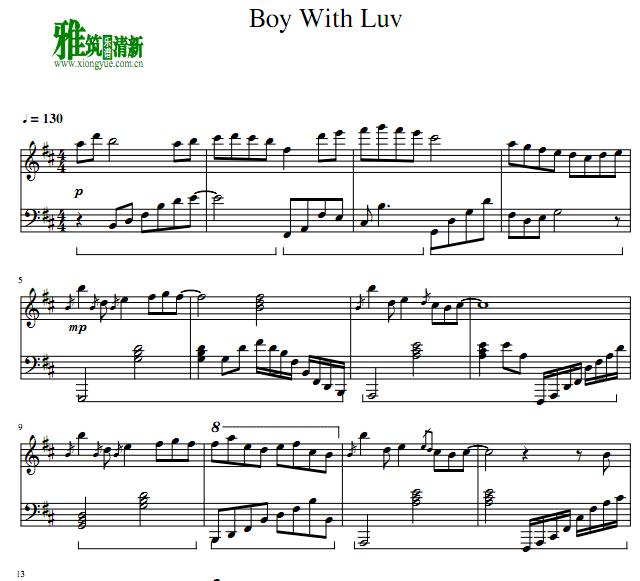 BTS - Boy with Luv 钢琴谱