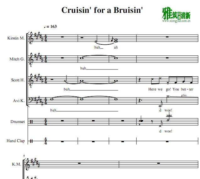 Pentatonix - Cruisin for a Bruisin阿卡贝拉谱