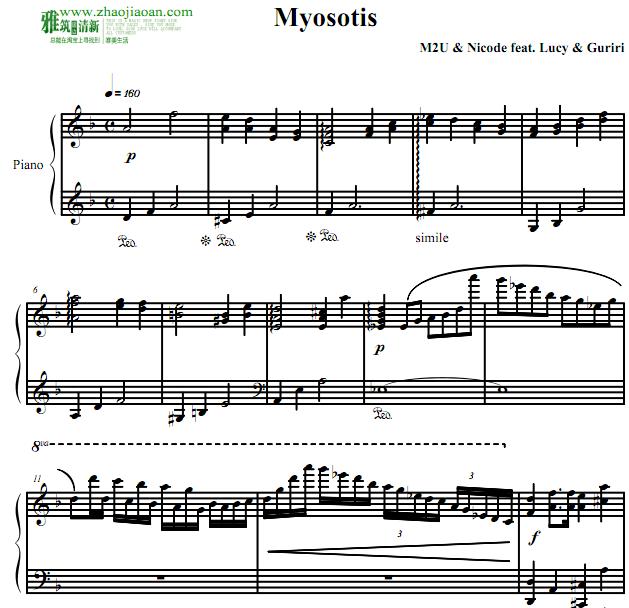 M2U - Myosotis钢琴谱