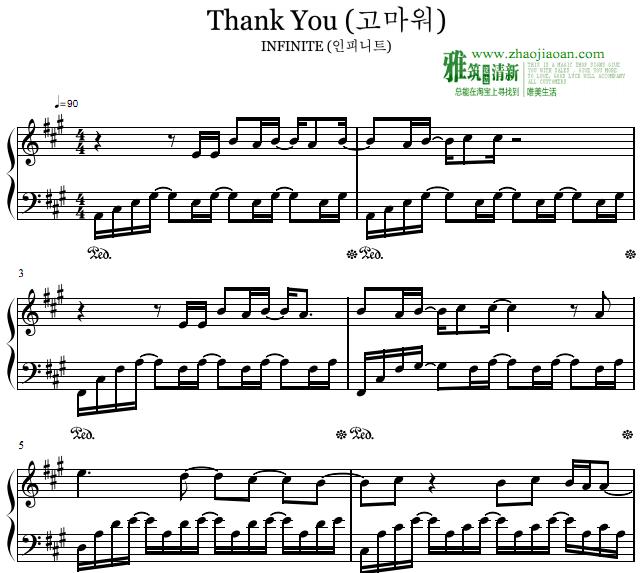 INFINITE - Thank You钢琴谱