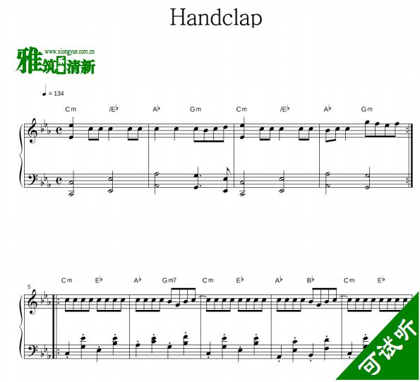 Handclap独奏钢琴谱