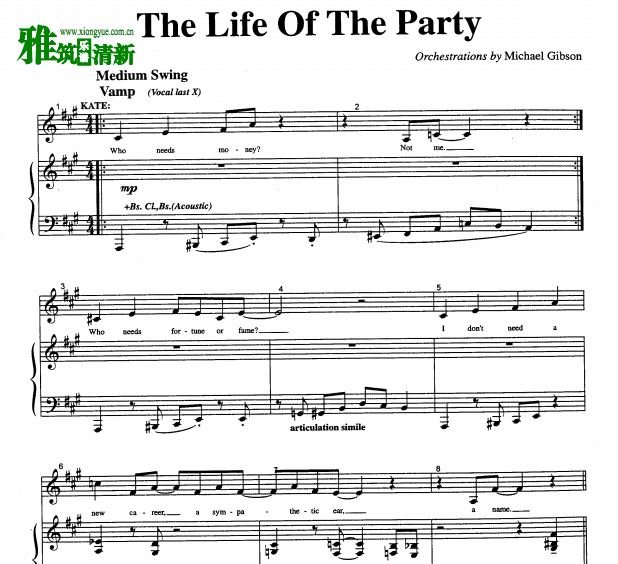 Life of the Party声乐钢琴谱