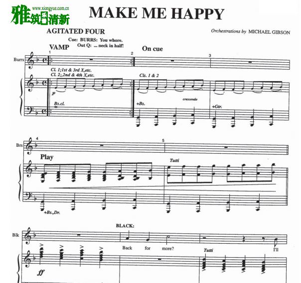 The Wild Party - Make Me Happy 钢琴伴奏谱