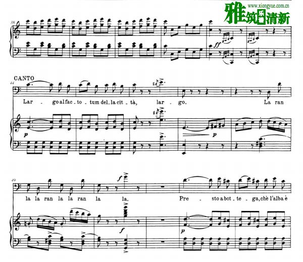 罗西尼 塞维利亚的理发师 我是城里的大忙人钢琴伴奏声乐谱