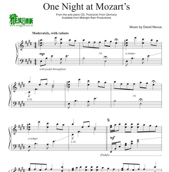 David Nevue - One Night at Mozart’s钢琴谱