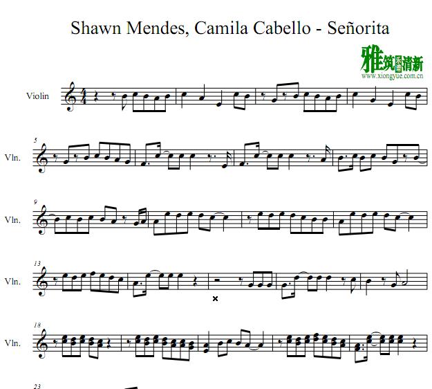 shawn mendes - senorita小提琴谱